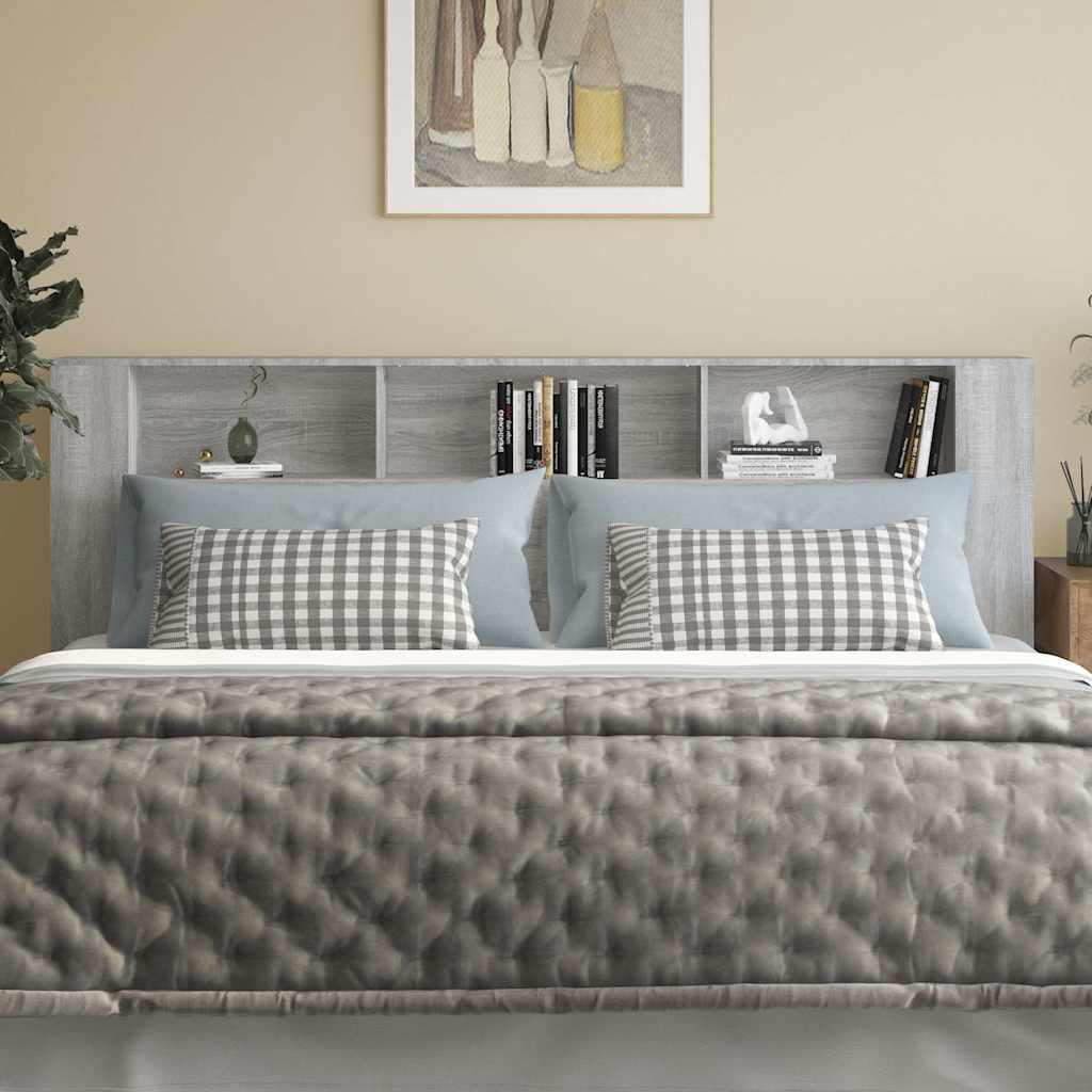 vidaXL Headboard Cabinet Grey Sonoma 220x18,5x104,5 cm
