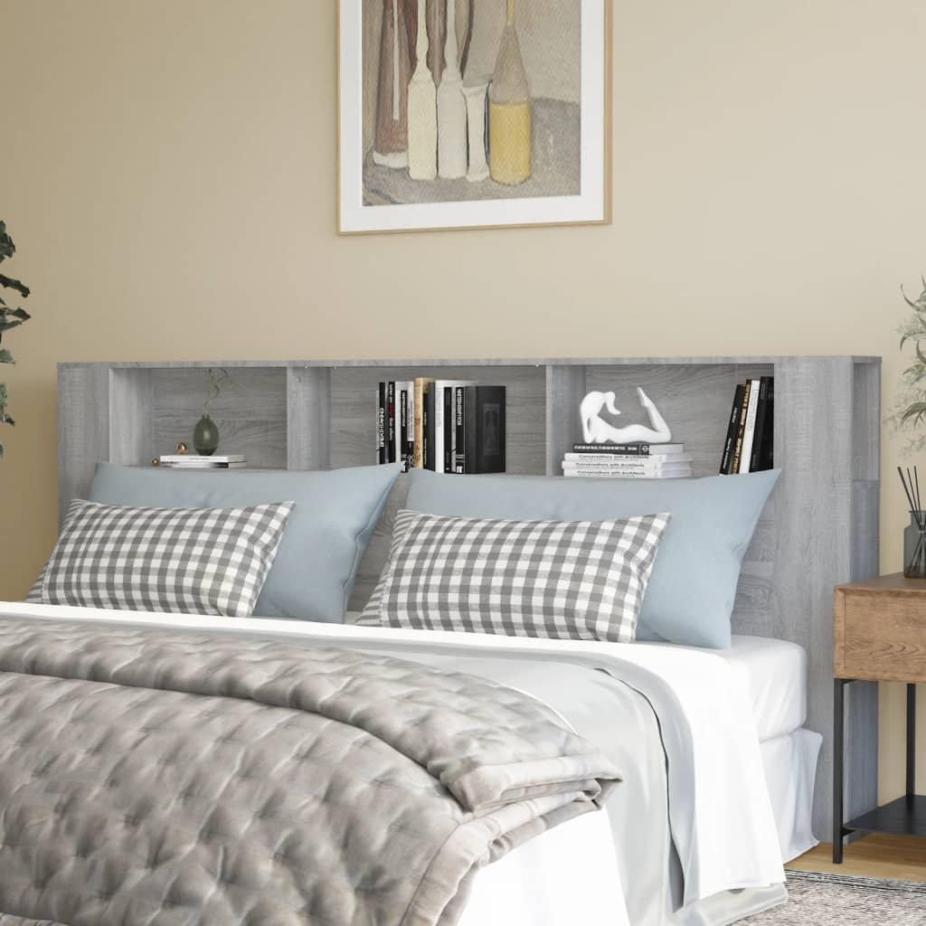 vidaXL Headboard Cabinet | Grey sonoma | Engineered wood | Large