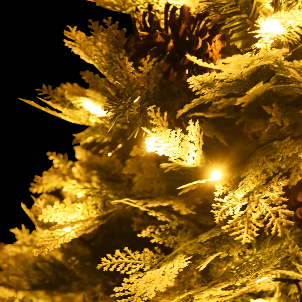 vidaXL Pre-lit Christmas Tree with Pine Cones Green 150 cm PVC&PE