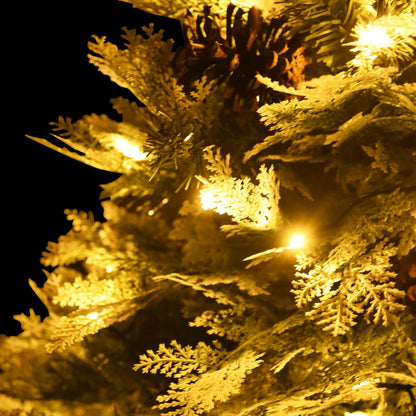 vidaXL Pre-lit Christmas Tree with Pine Cones Green 150 cm PVC&PE