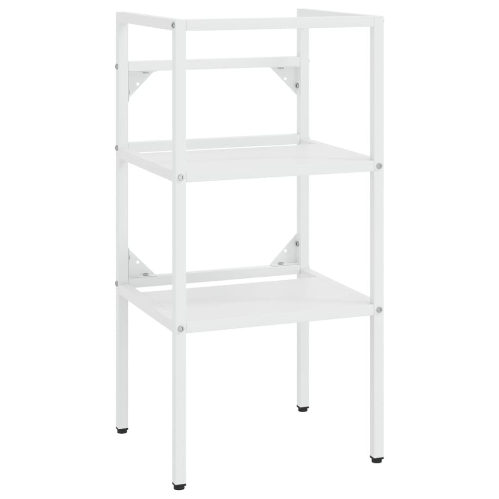 vidaXL Bathroom Washbasin Frame with Built-in Basin White Iron