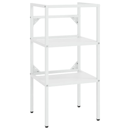 vidaXL Bathroom Washbasin Frame with Built-in Basin White Iron