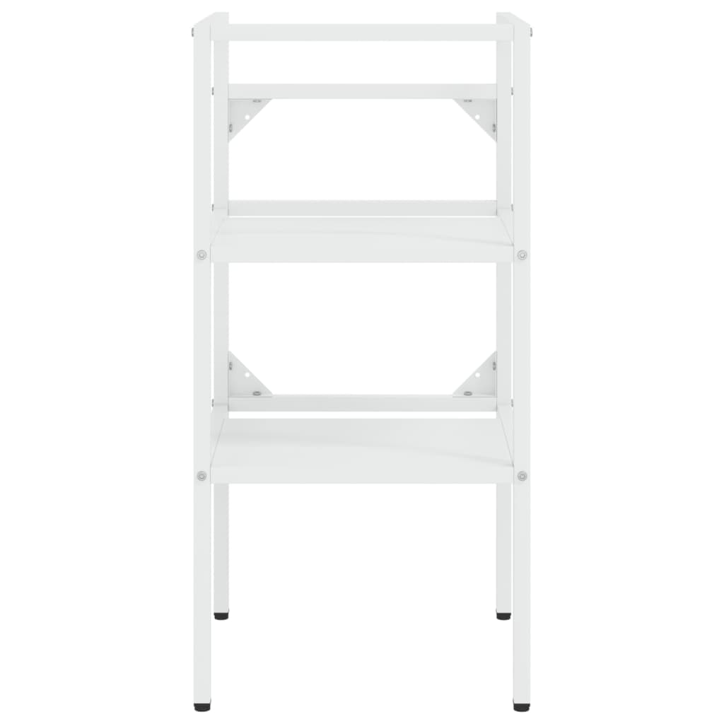 vidaXL Bathroom Washbasin Frame with Built-in Basin White Iron