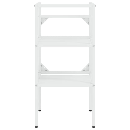 vidaXL Bathroom Washbasin Frame with Built-in Basin White Iron