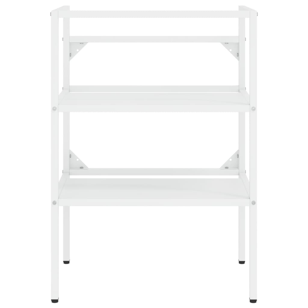 vidaXL Bathroom Washbasin Frame with Built-in Basin White Iron