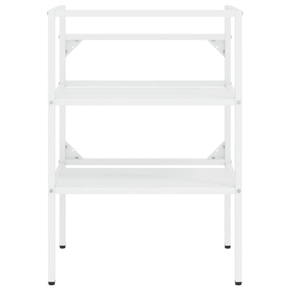 vidaXL Bathroom Washbasin Frame with Built-in Basin White Iron