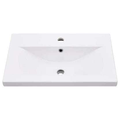 vidaXL Bathroom Washbasin Frame with Built-in Basin White Iron