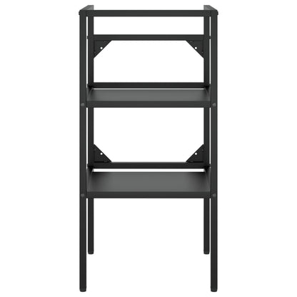 vidaXL Bathroom Washbasin Frame with Built-in Basin Black Iron