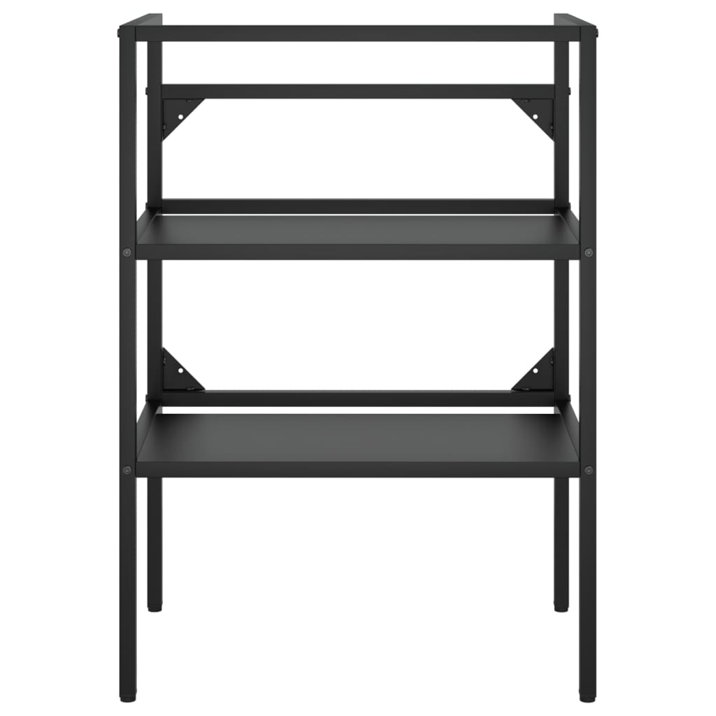 vidaXL Bathroom Washbasin Frame with Built-in Basin Black Iron