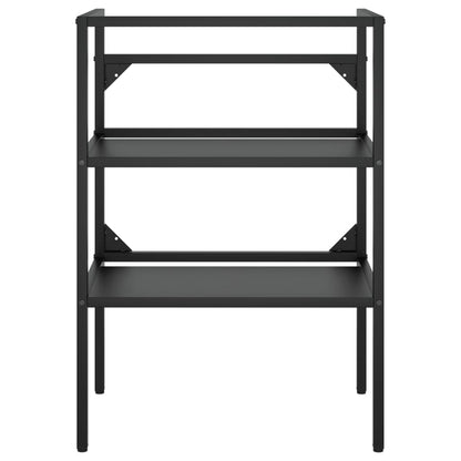 vidaXL Bathroom Washbasin Frame with Built-in Basin Black Iron
