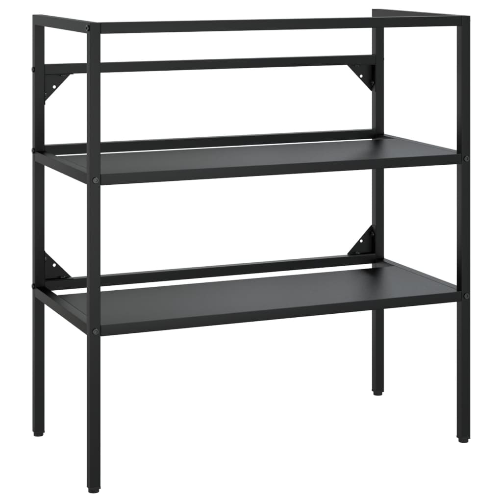 vidaXL Bathroom Washbasin Frame with Built-in Basin Black Iron