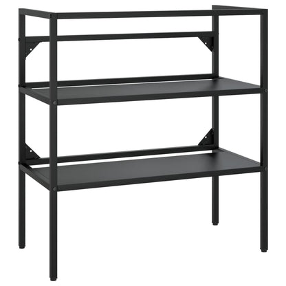 vidaXL Bathroom Washbasin Frame with Built-in Basin Black Iron