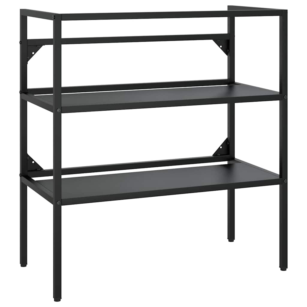 vidaXL Bathroom Washbasin Frame with Built-in Basin Black Iron