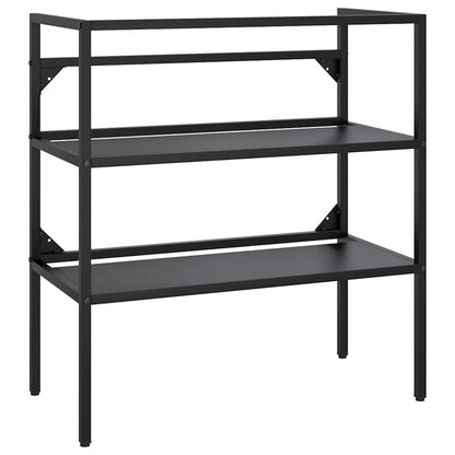 vidaXL Bathroom Washbasin Frame with Built-in Basin Black Iron