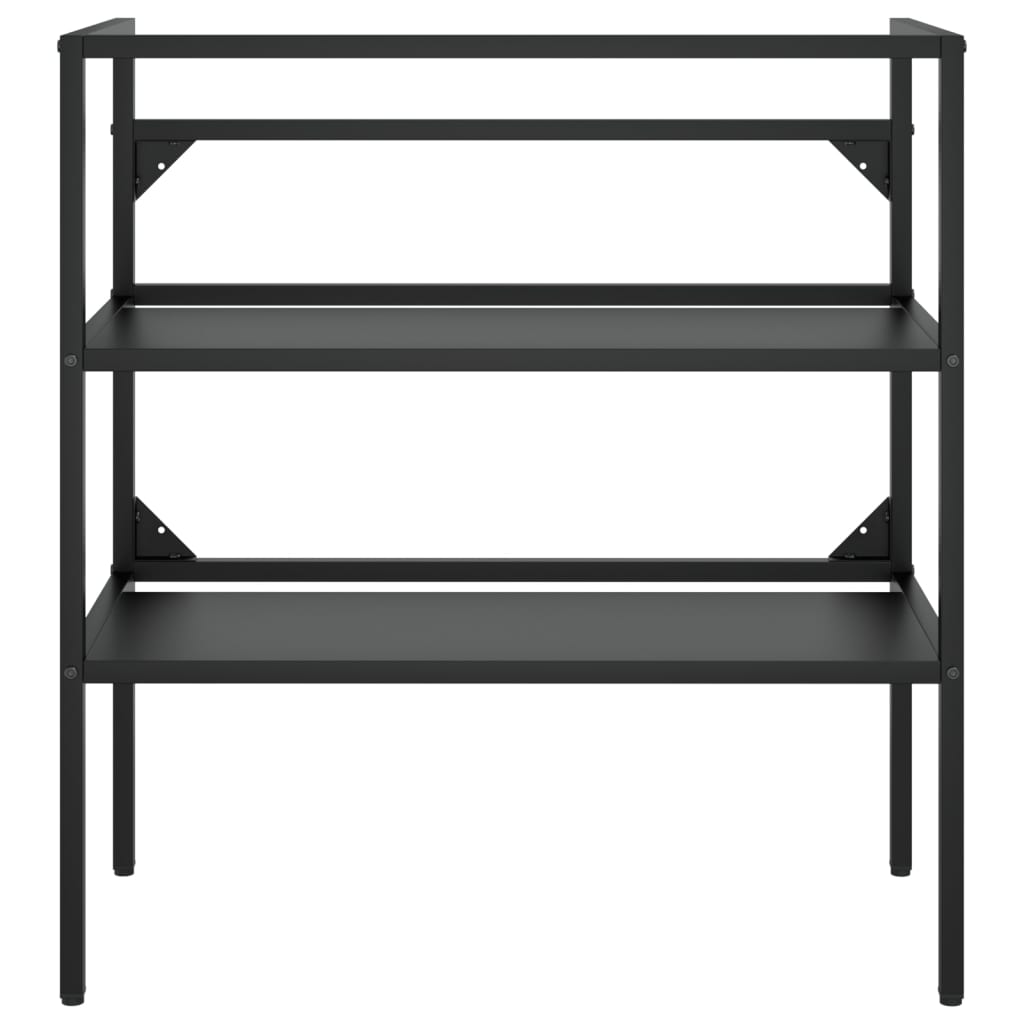 vidaXL Bathroom Washbasin Frame with Built-in Basin Black Iron