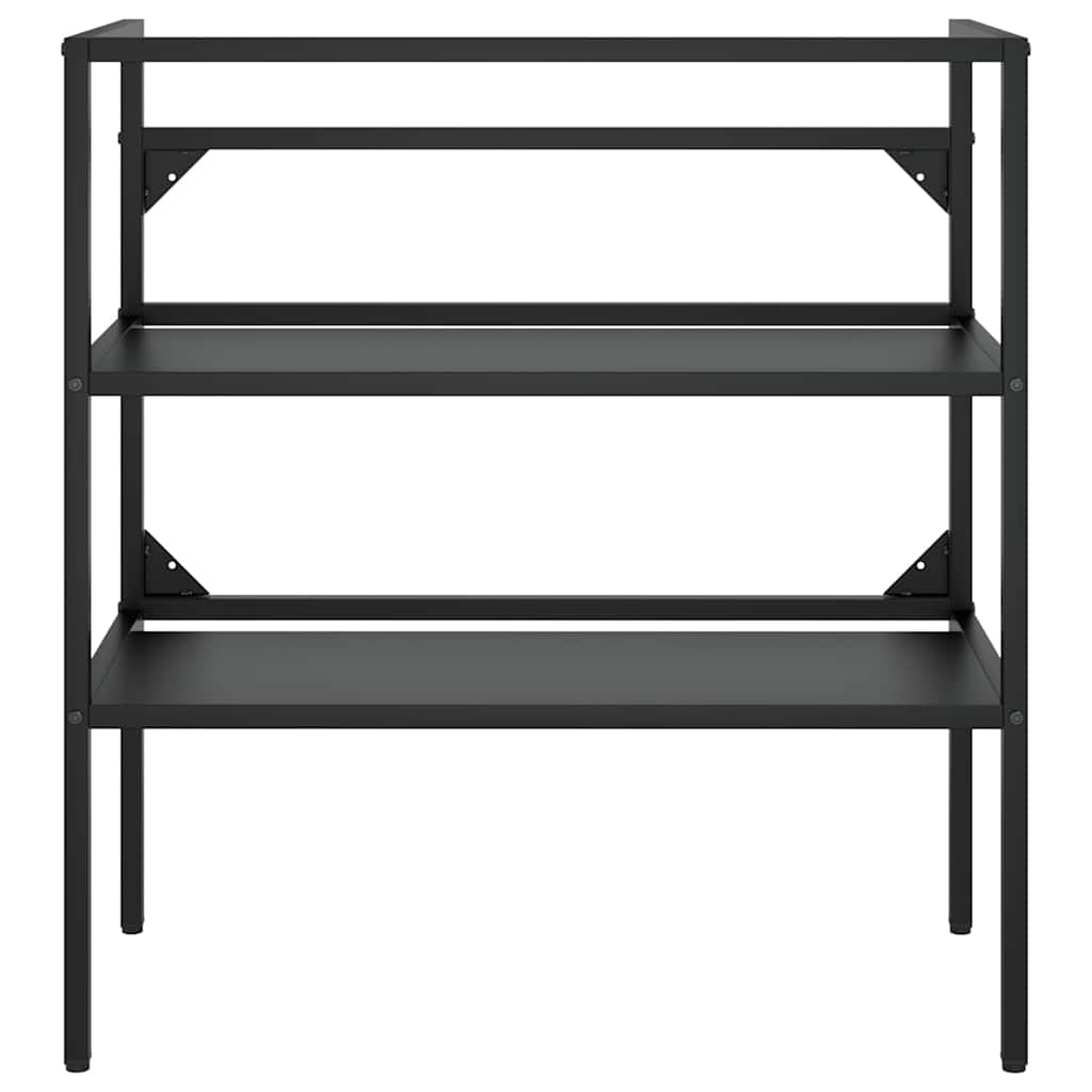 vidaXL Bathroom Washbasin Frame with Built-in Basin Black Iron
