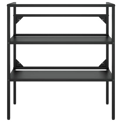 vidaXL Bathroom Washbasin Frame with Built-in Basin Black Iron