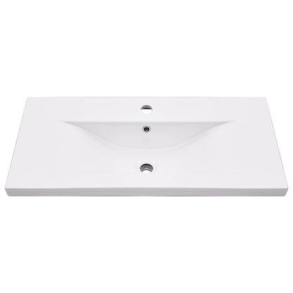 vidaXL Bathroom Washbasin Frame with Built-in Basin Black Iron