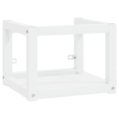 vidaXL Bathroom Washbasin Frame with Built-in Basin White Iron