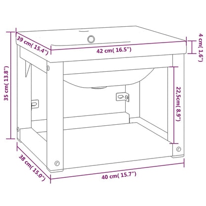 vidaXL Washbasin Frame With Basin | Black and White