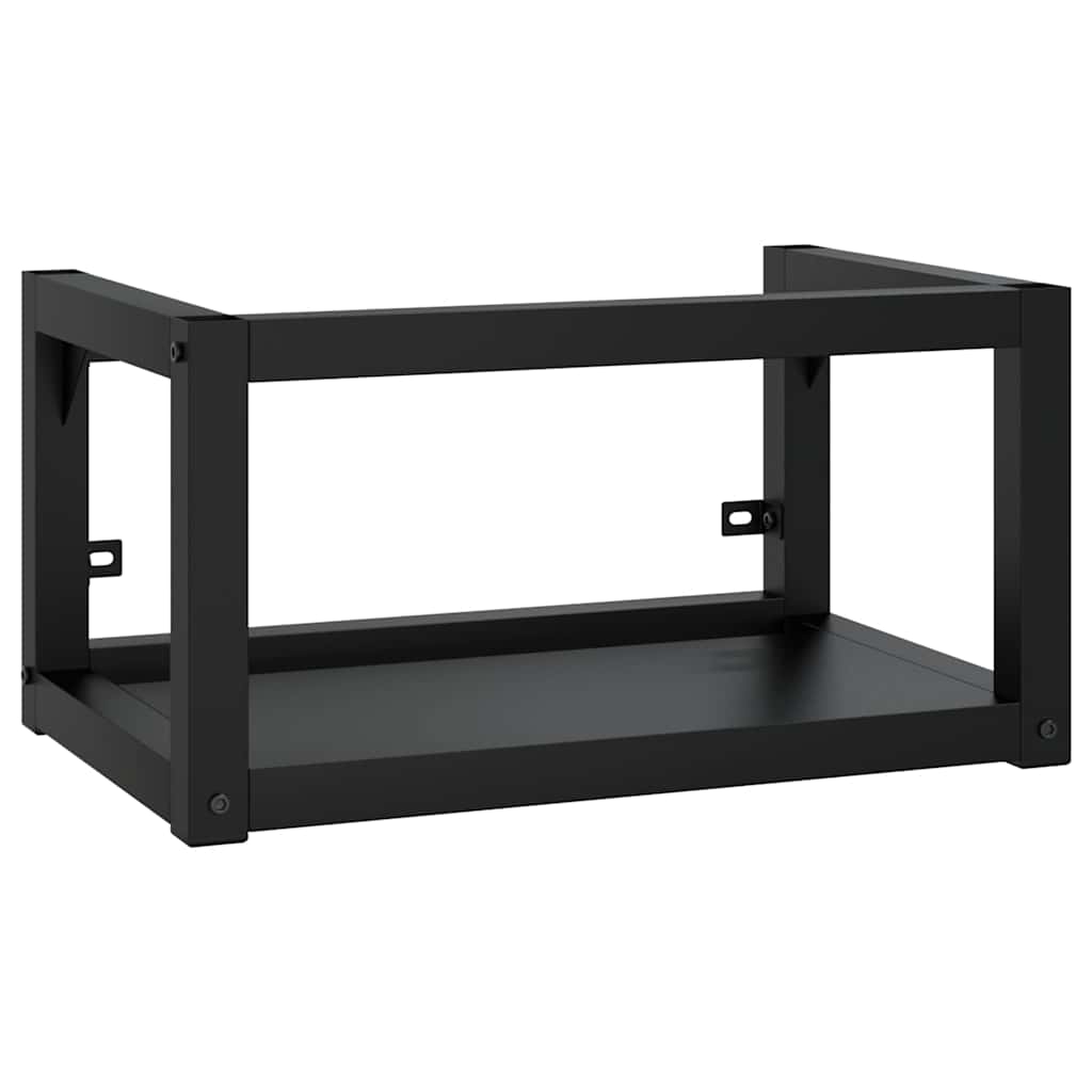 vidaXL Bathroom Washbasin Frame with Built-in Basin Black Iron
