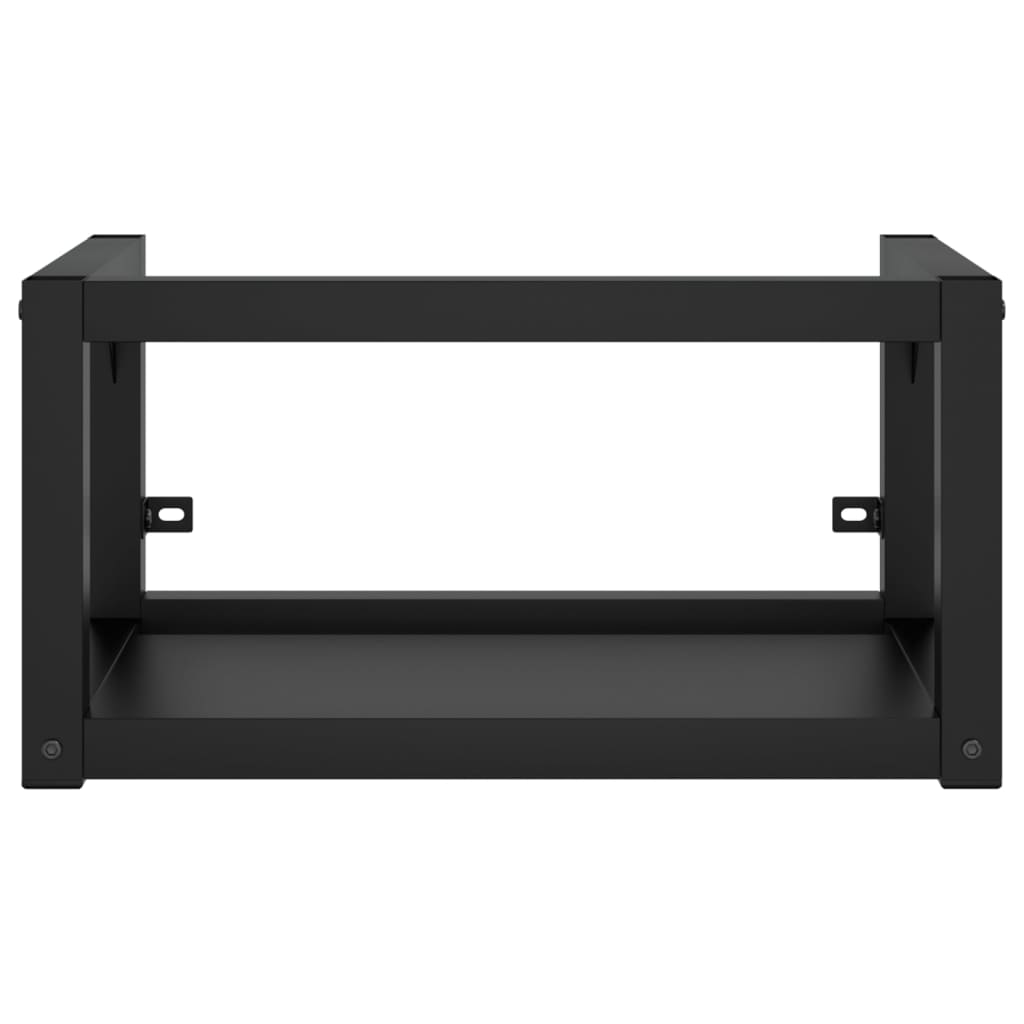 vidaXL Bathroom Washbasin Frame with Built-in Basin Black Iron