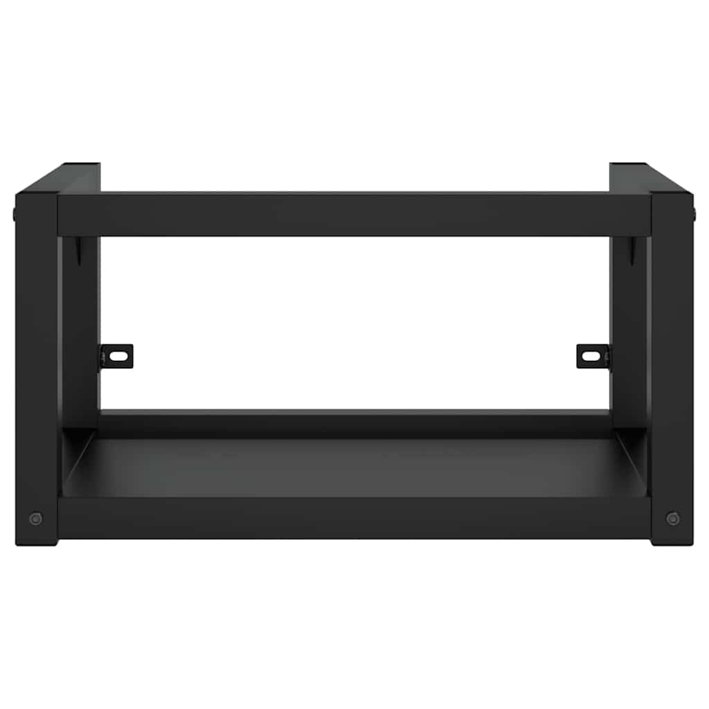 vidaXL Bathroom Washbasin Frame with Built-in Basin Black Iron