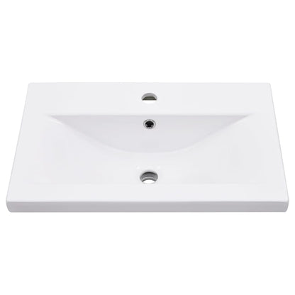 vidaXL Bathroom Washbasin Frame with Built-in Basin Black Iron