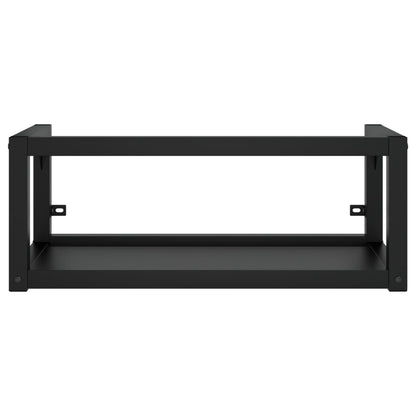 vidaXL Bathroom Washbasin Frame with Built-in Basin Black Iron
