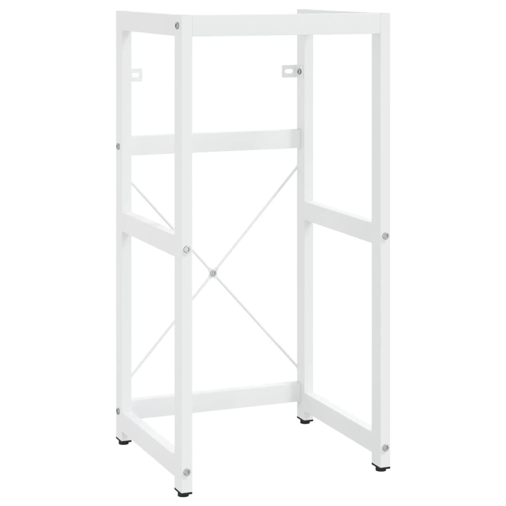 vidaXL Bathroom Washbasin Frame with Built-in Basin White Iron