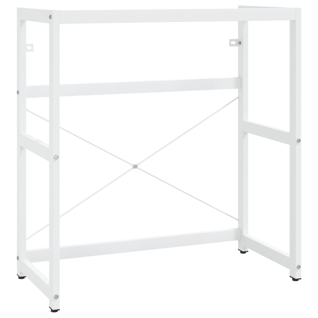 vidaXL Bathroom Washbasin Frame with Built-in Basin White Iron