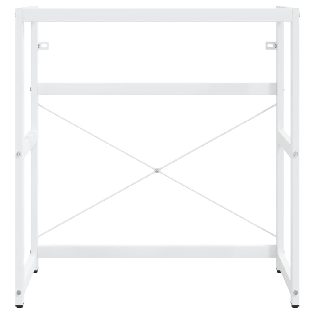 vidaXL Bathroom Washbasin Frame with Built-in Basin White Iron