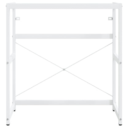 vidaXL Bathroom Washbasin Frame with Built-in Basin White Iron