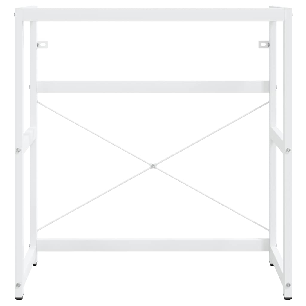 vidaXL Bathroom Washbasin Frame with Built-in Basin White Iron