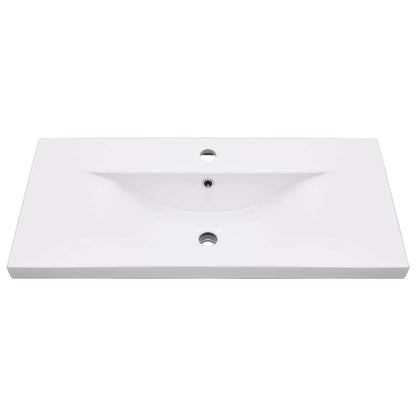 vidaXL Bathroom Washbasin Frame with Built-in Basin White Iron