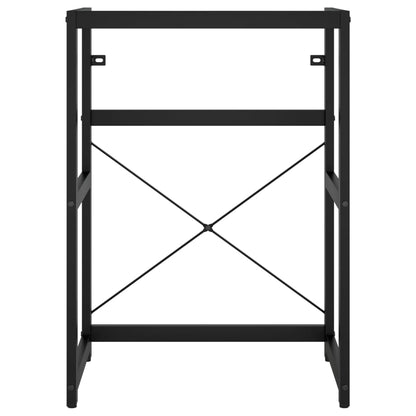 vidaXL Bathroom Washbasin Frame with Built-in Basin Black Iron