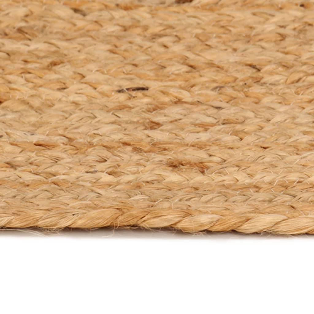 vidaXL Area Rug Braided Jute 240 cm Round