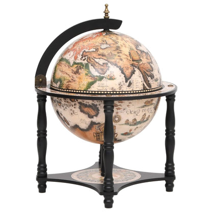 343474 vidaXL Globe Bar Wine Stand Black Solid Wood Eucalyptus