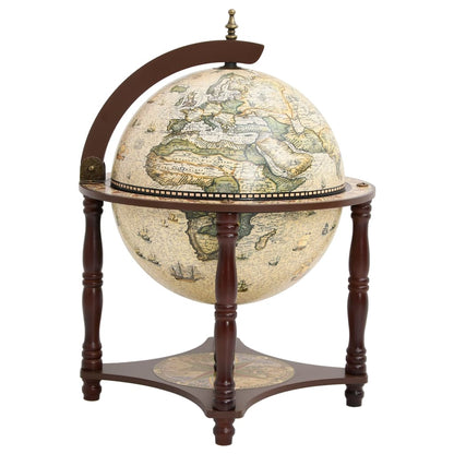 343475 vidaXL Globe Bar Wine Stand Brown Solid Wood Eucalyptus