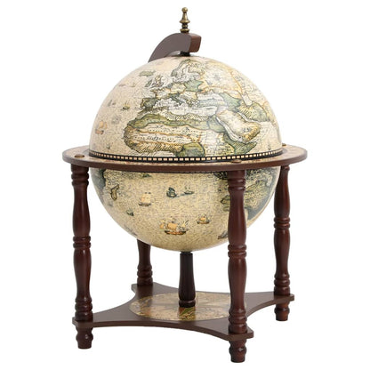 343475 vidaXL Globe Bar Wine Stand Brown Solid Wood Eucalyptus