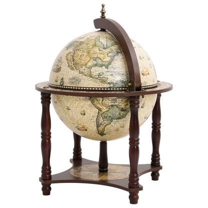 343475 vidaXL Globe Bar Wine Stand Brown Solid Wood Eucalyptus