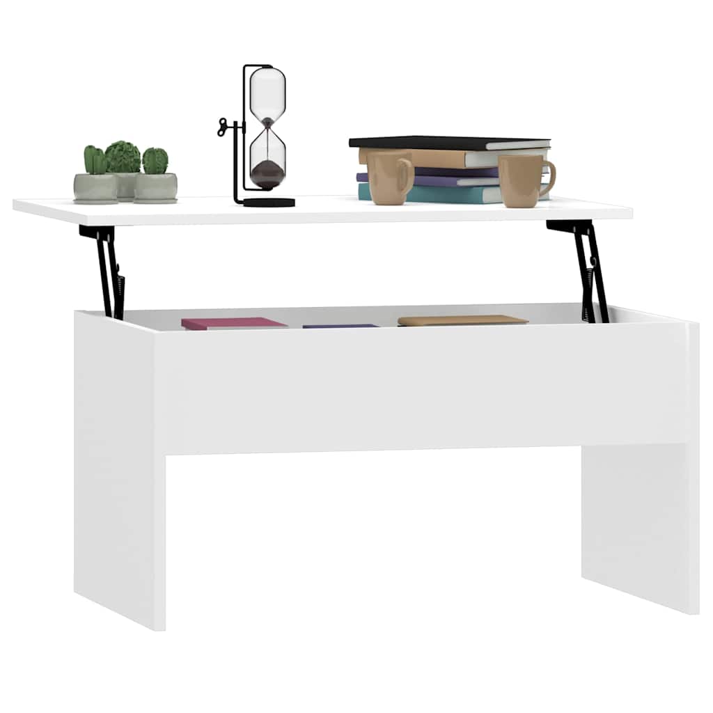 vidaXL Coffee Table High Gloss White 80x50.5x41.5 cm Engineered Wood