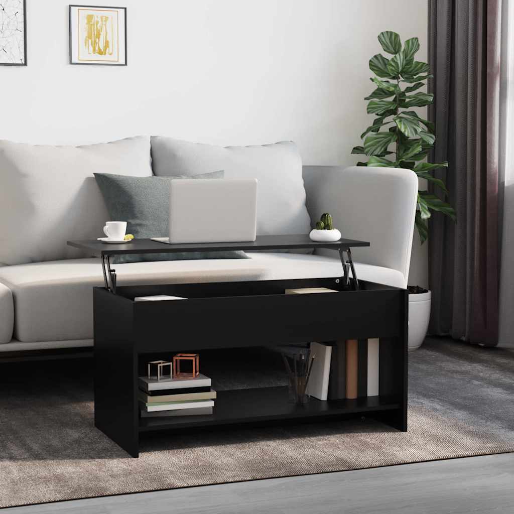 vidaXL Coffee Table Black 102x50x52.5 cm Engineered Wood