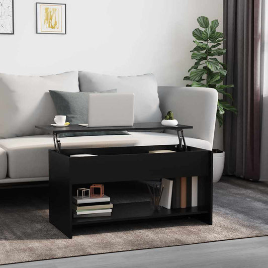 vidaXL Coffee Table Black 102x50x52.5 cm Engineered Wood