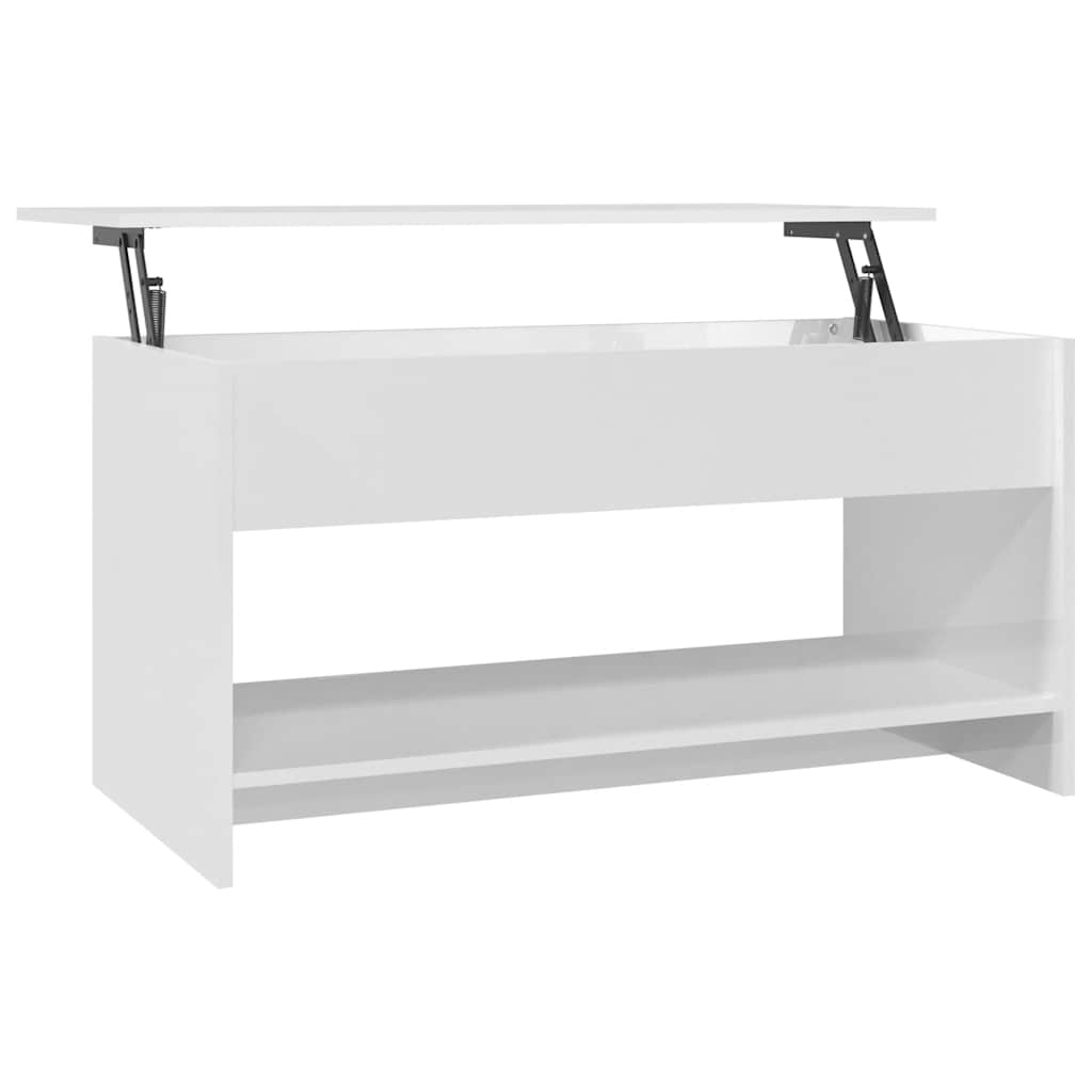 809653 vidaXL Coffee Table High Gloss White 102x50x52,5 cm Engineered Wood