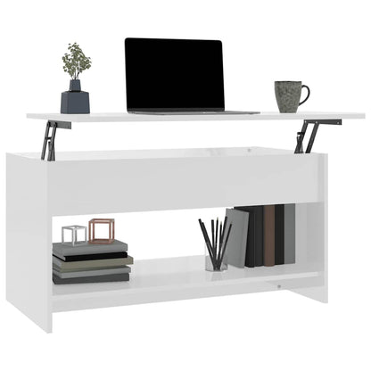 809653 vidaXL Coffee Table High Gloss White 102x50x52,5 cm Engineered Wood