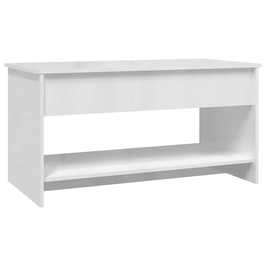 809653 vidaXL Coffee Table High Gloss White 102x50x52,5 cm Engineered Wood
