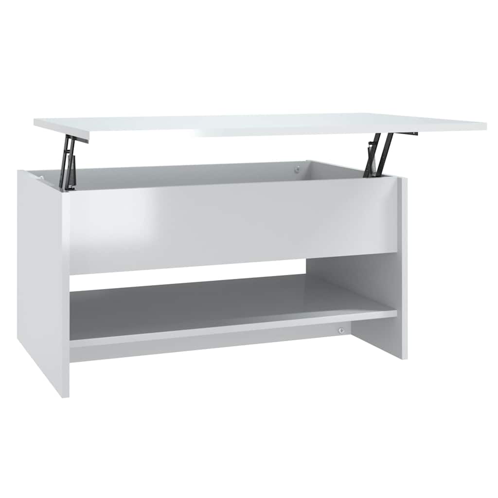 vidaXL Coffee Table High Gloss White 80x50x40 cm Engineered Wood