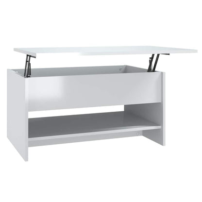 vidaXL Coffee Table High Gloss White 80x50x40 cm Engineered Wood