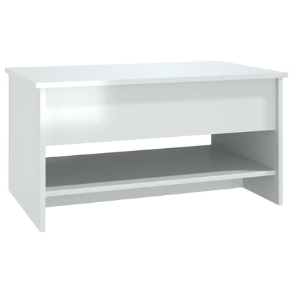 vidaXL Coffee Table High Gloss White 80x50x40 cm Engineered Wood